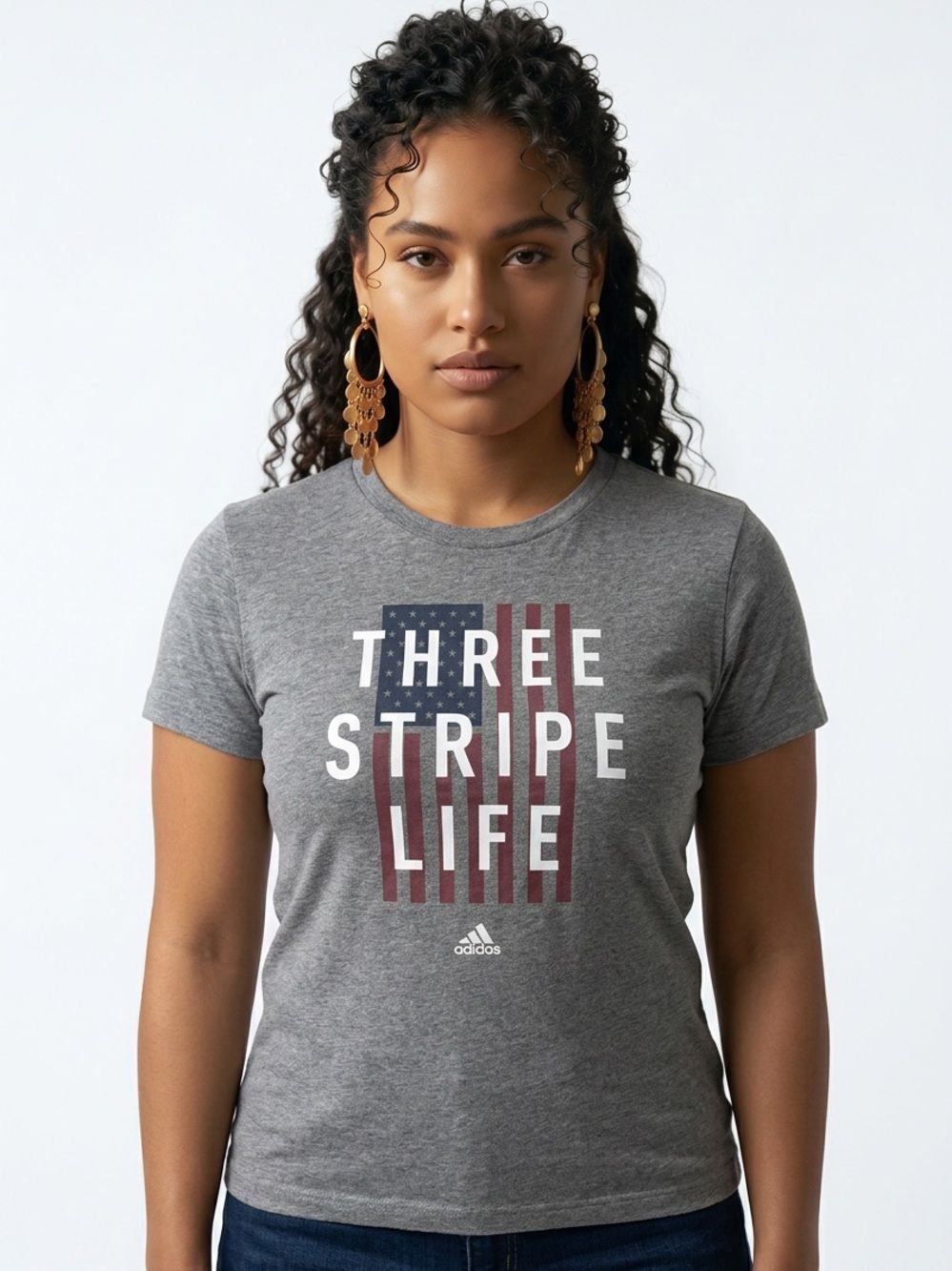 ADIDAS | The Go-To Tee Three Stripe Life Flag L